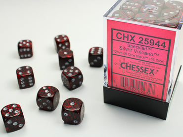 Speckled Silver Volcano 12mm d6 Dice Block (36 dice)