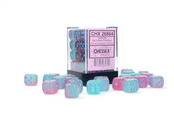 Gemini Gel Green-Pink/blue Luminary 12mm d6 Dice Block (36 dice)