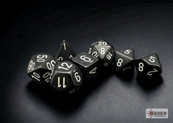 Opaque Black/white Polyhedral 7-Dice Set