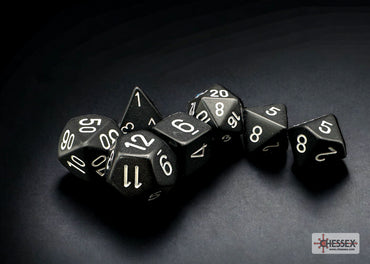 Opaque Black/white Polyhedral 7-Dice Set