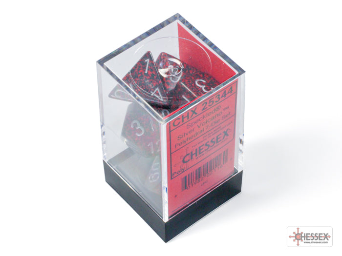 Speckled Silver Volcano Polyhedral 7-Dice Set