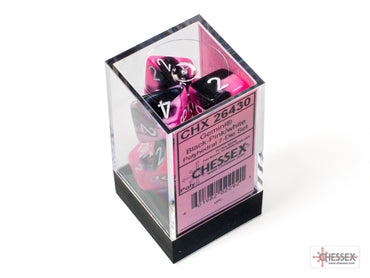 Gemini Black-Pink/white Polyhedral 7-Dice Set