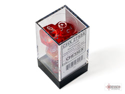 Nebula Red/silver Luminary Polyhedral 7-Dice Set