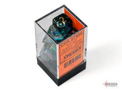 Nebula Oceanic/gold Luminary Polyhedral 7-Dice Set