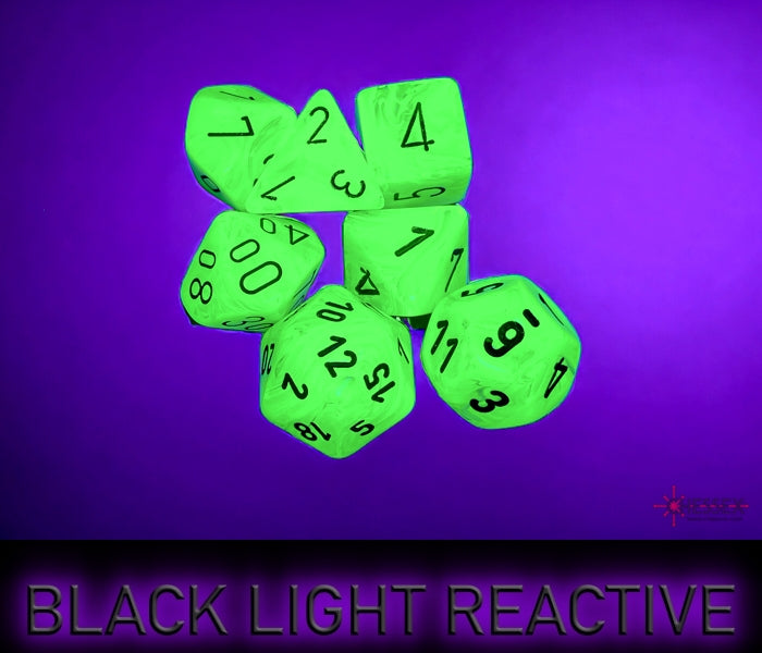 Vortex Bright Green/black Polyhedral 7-Dice Set