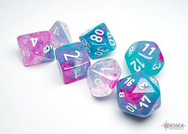 Nebula Nocturnal/blue Luminary Polyhedral 7-Dice Set