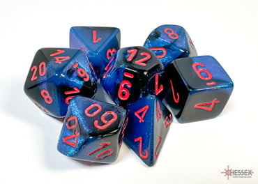 Gemini Black-Starlight/red Polyhedral 7-Dice Set