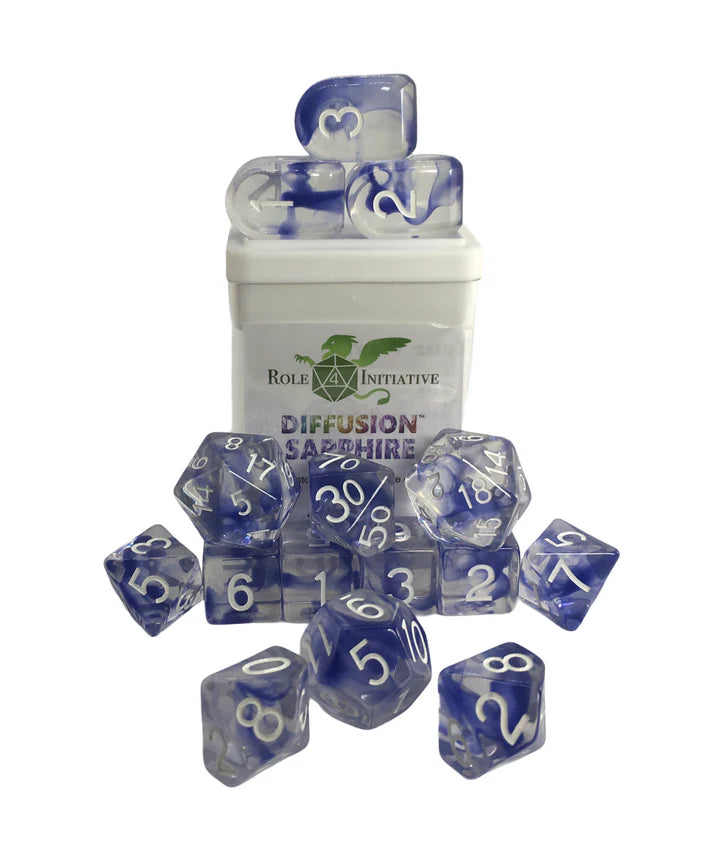 Set of 15 Dice w/ Arch'd4: Diffusion Sapphire