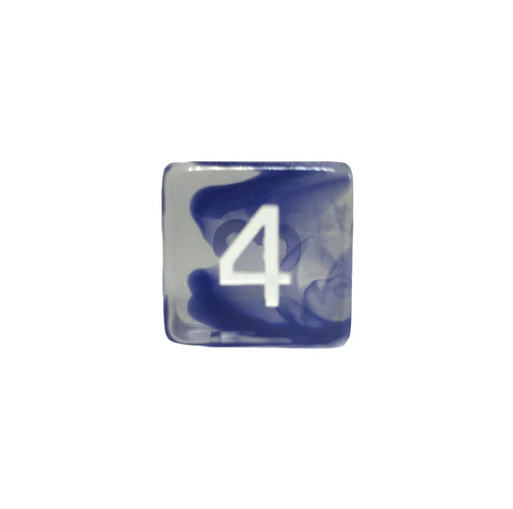 Set of 12d6 pip (18mm): Diffusion Sapphire w/ White