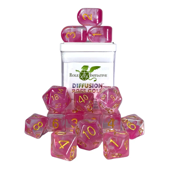 Set of 15 Dice w/ Arch'd4: Diffusion Rose Gold