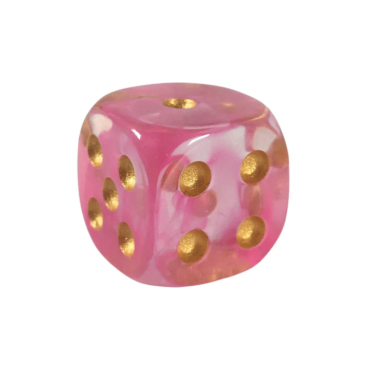 Set of 12d6 pip (18mm): Diffusion Rose Gold w/ Metallic Gold