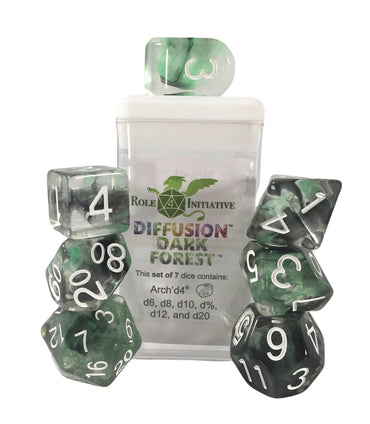 Set of 7 Dice w/ Arch'd4: Diffusion Dark Forest