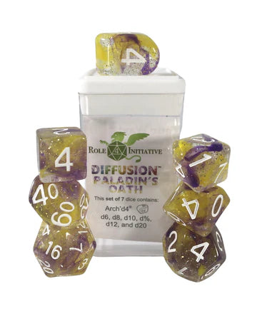 Set of 7 dice w/ Arch'd4: Paladin's Oath