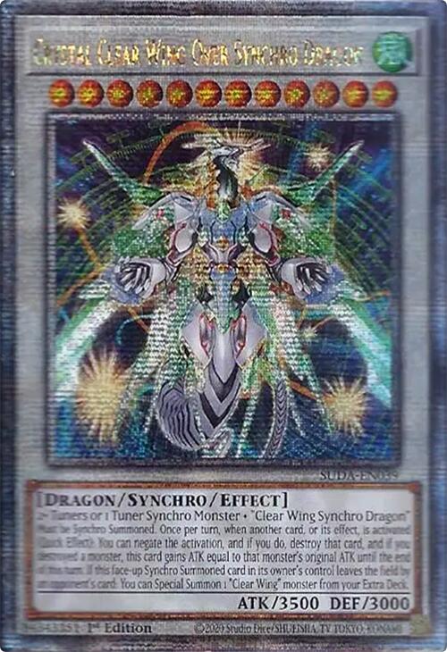 Crystal Clear Wing Over Synchro Dragon (Quarter Century Secret Rare) [SUDA-EN039] Quarter Century Secret Rare