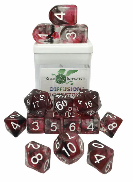 Set of 15 dice w/ Arch'd4: Diffusion Bloodstone