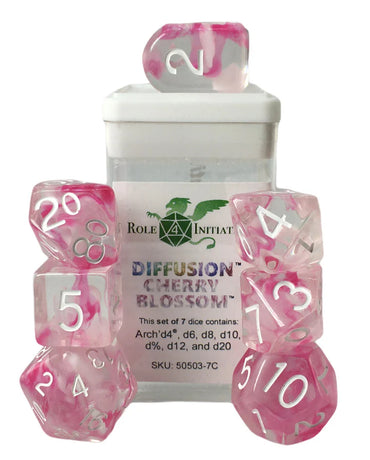 Set of 7 dice w/ Arch'd4: Diffusion Cherry Blossom