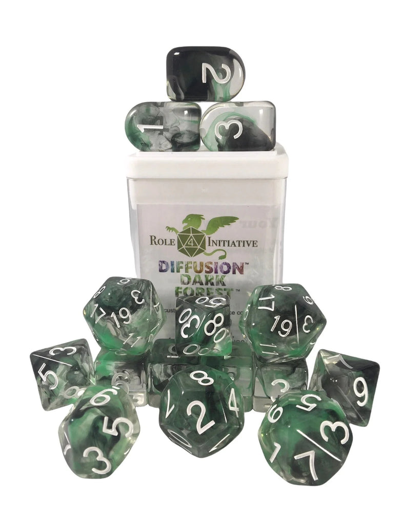 Set of 15 Dice w/ Arch'd4: Diffusion Dark Forest