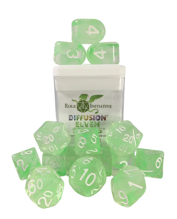 Set of 15 Dice w/ Arch'd4: Diffusion Elven Spirits