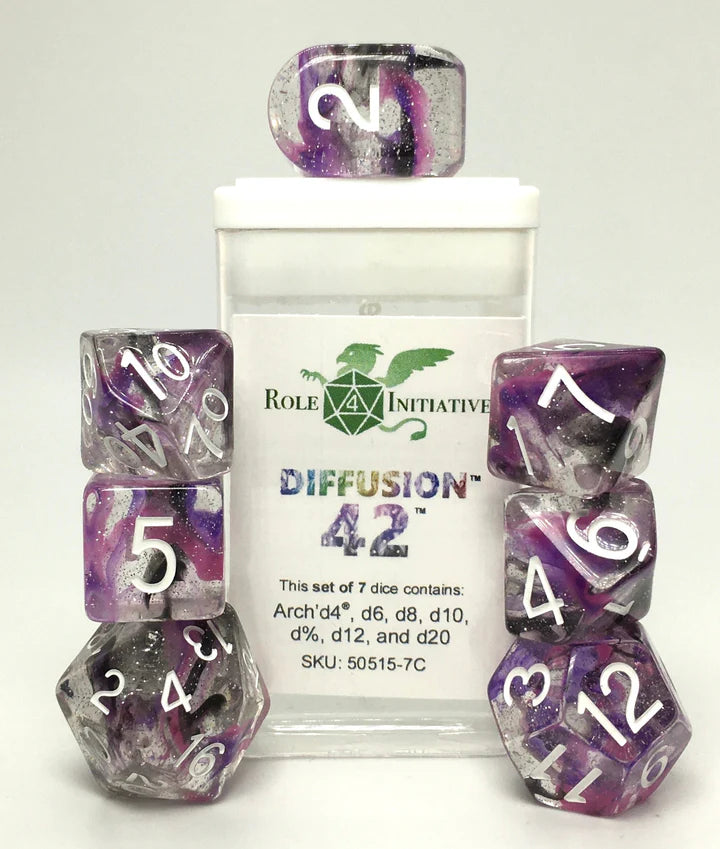 Set of 7 Dice w/ Arch'd4: Diffusion Forty Two (42)