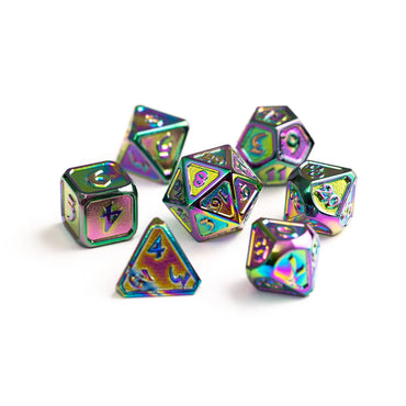 Set of 7 Metal Dice: Mythica Scorched Rainbow