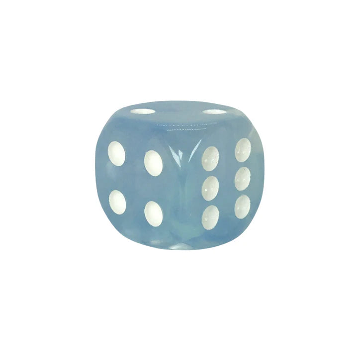 Set of 12d6 pip (18mm): Diffusion Blue Sky w/ White